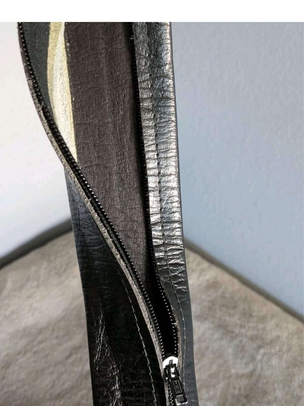 Men's Black Leather Belt with Silver Buckle